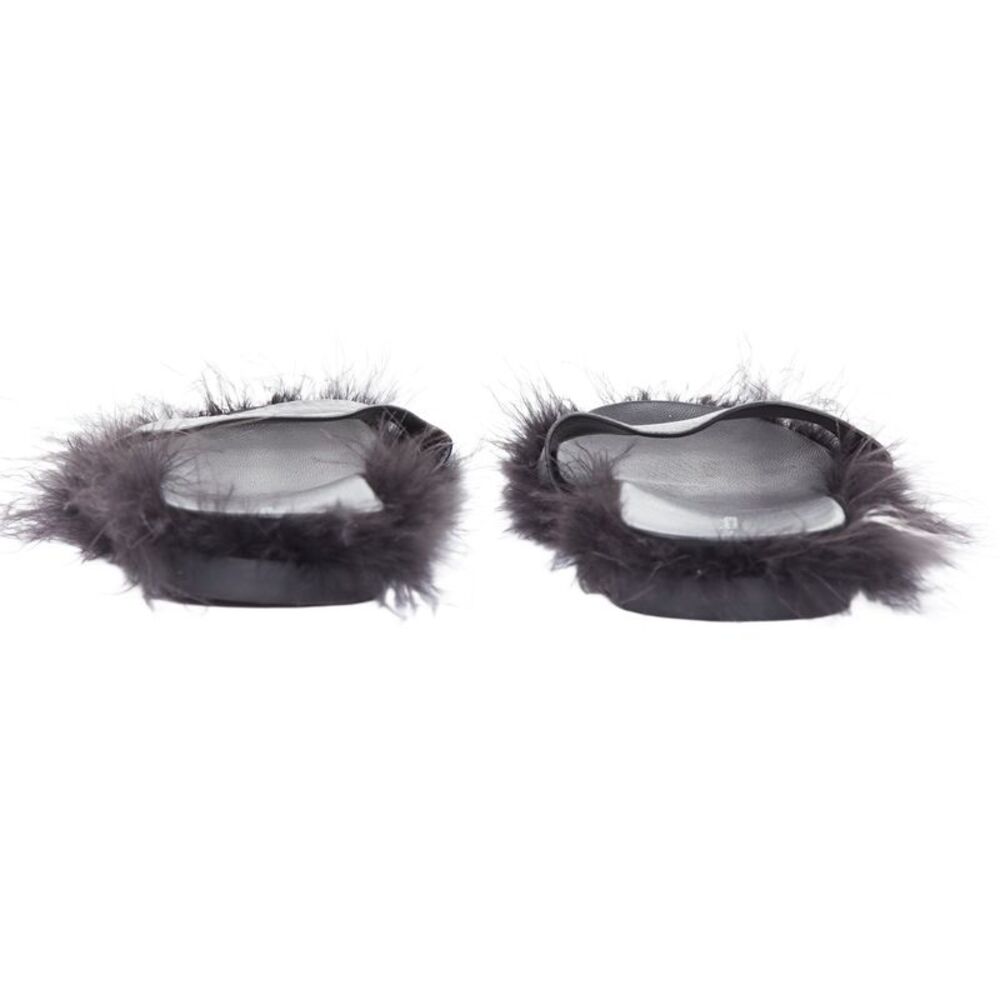 Simone Rocha Leather Feather Slides Mules - Picture 5 of 6